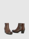 Brown Zip Up Ankle Boots